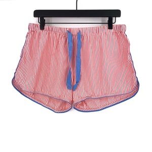 LAKE Cotton Sleep Shorts Red White Stripe S